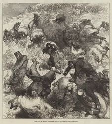 Der Krieg in Spanien, Soldaten von König Alfonsos Armee auf Nahrungssuche